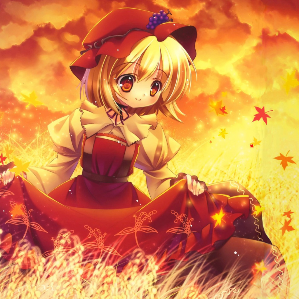 Sfondi Autumn Anime Girl 1024x1024