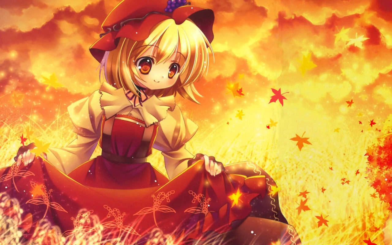 Autumn Anime Girl wallpaper 1280x800