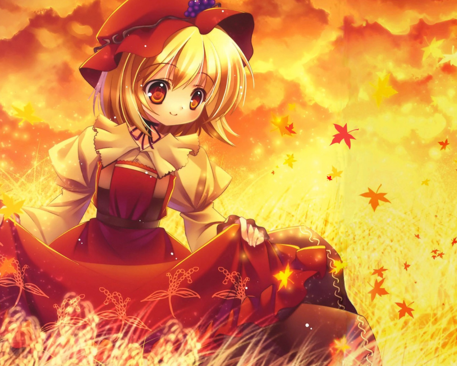 Screenshot №1 pro téma Autumn Anime Girl 1600x1280