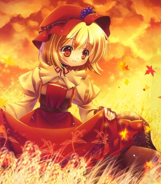 Autumn Anime Girl - Obrázkek zdarma pro 240x400