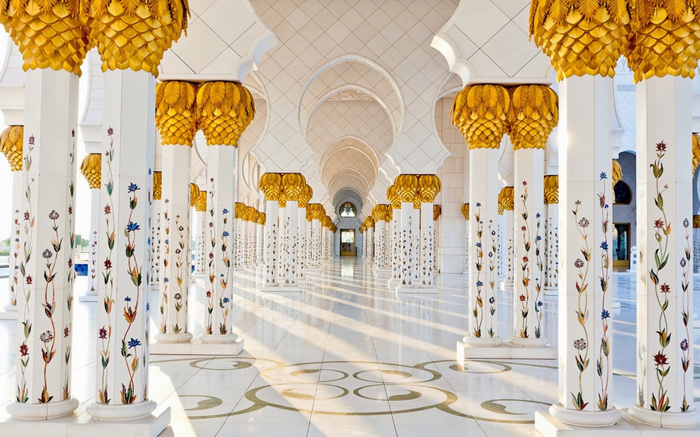 Fondo de pantalla Sheikh Zayed Grand Mosque Abu Dhabi 1440x900