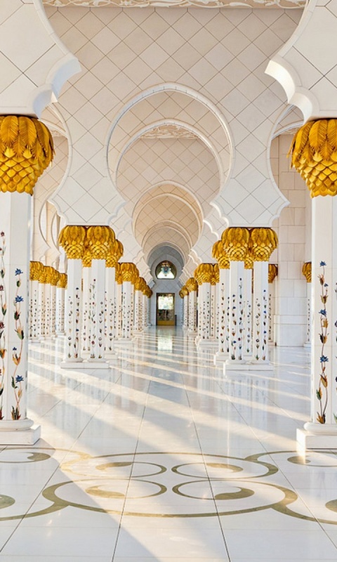 Fondo de pantalla Sheikh Zayed Grand Mosque Abu Dhabi 480x800