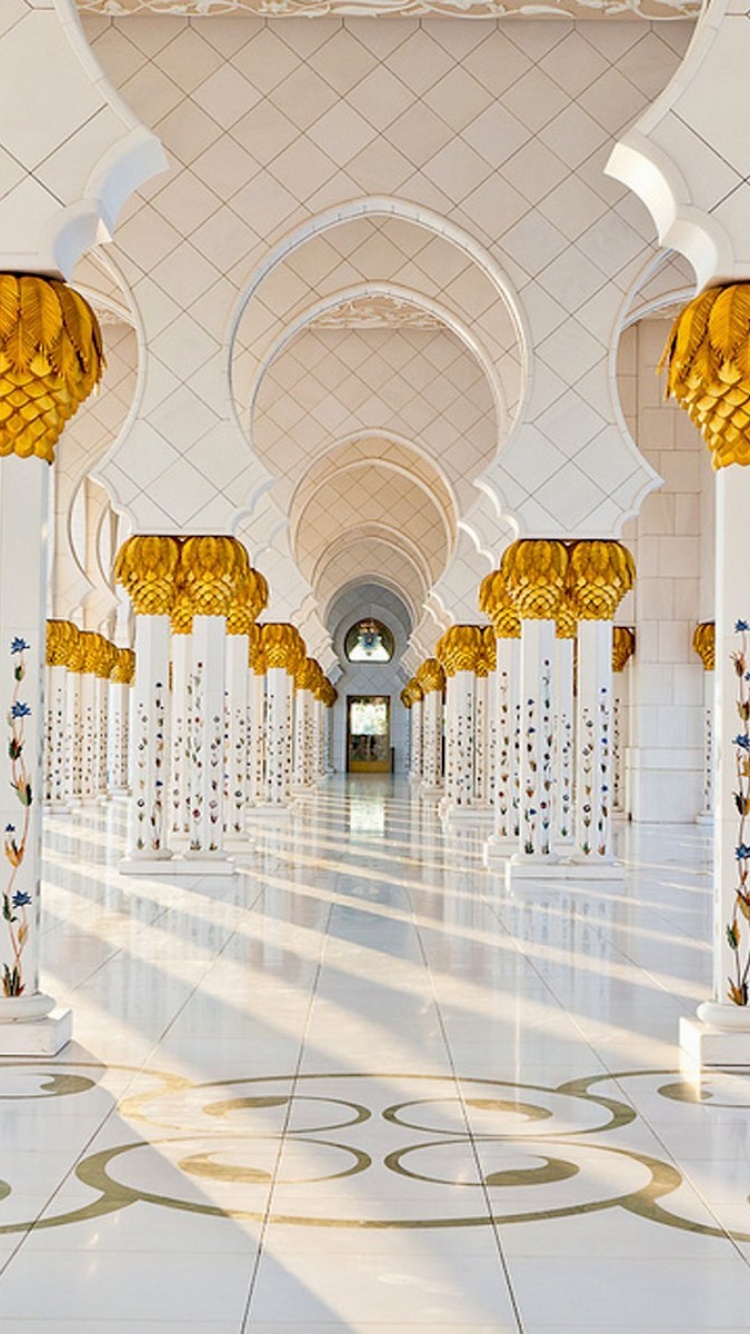 Das Sheikh Zayed Grand Mosque Abu Dhabi Wallpaper 750x1334