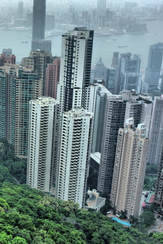 Fondo de pantalla Hong Kong Hills 320x480