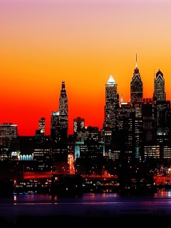 Philadelphia City Night Skyline wallpaper 240x320