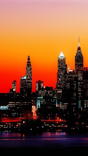 Fondo de pantalla Philadelphia City Night Skyline 360x640