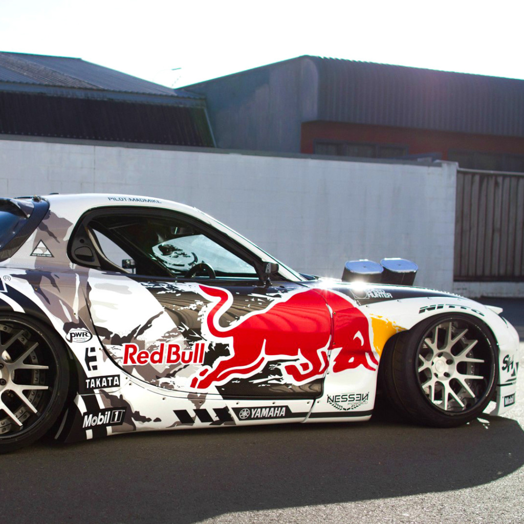 Mad Mike RedBull RX7 Drifting wallpaper 1024x1024