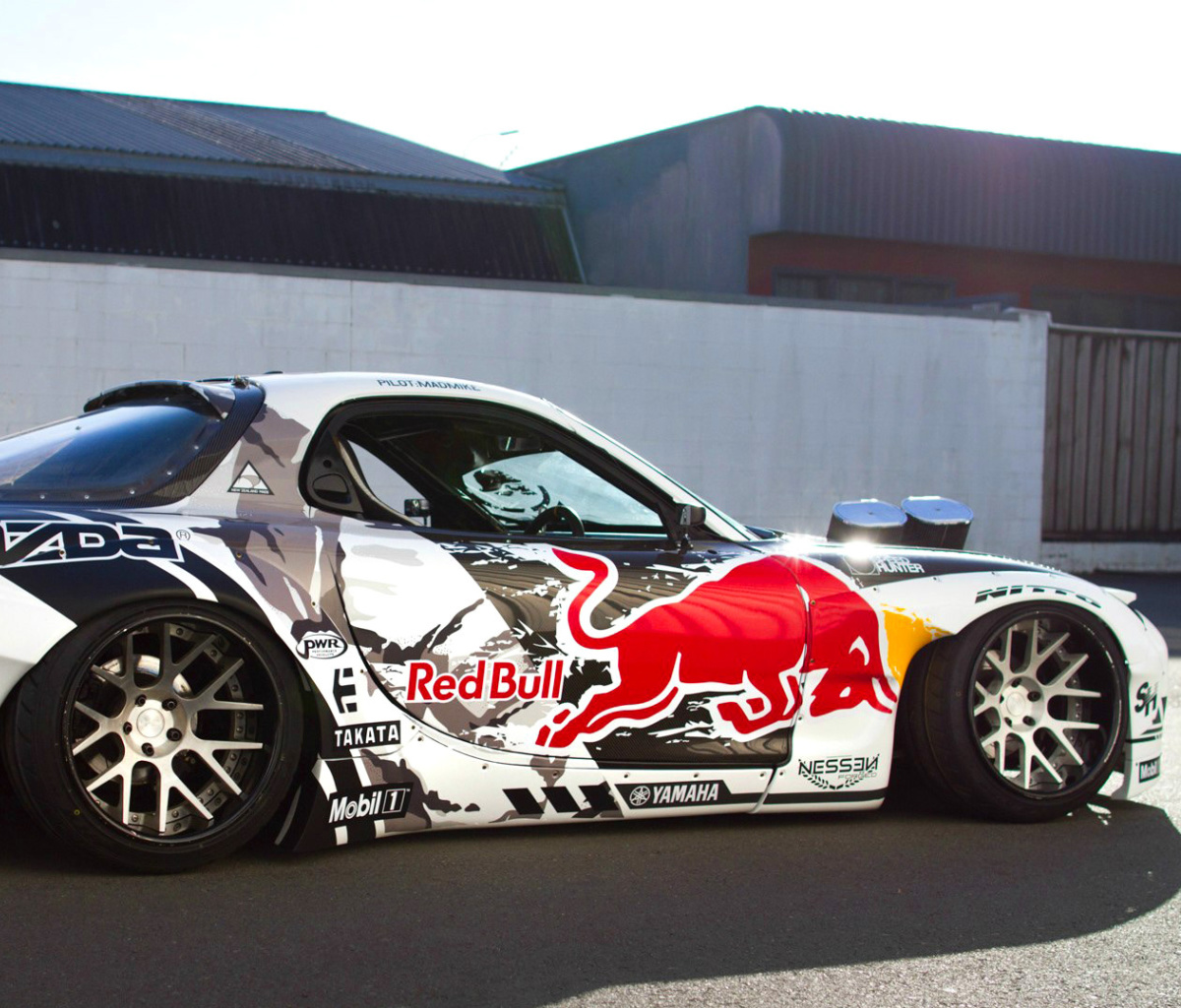 Das Mad Mike RedBull RX7 Drifting Wallpaper 1200x1024