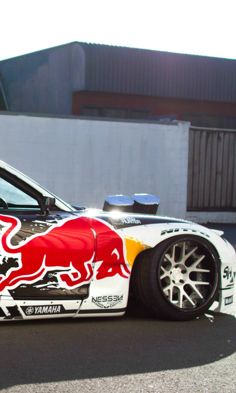 Fondo de pantalla Mad Mike RedBull RX7 Drifting 480x800