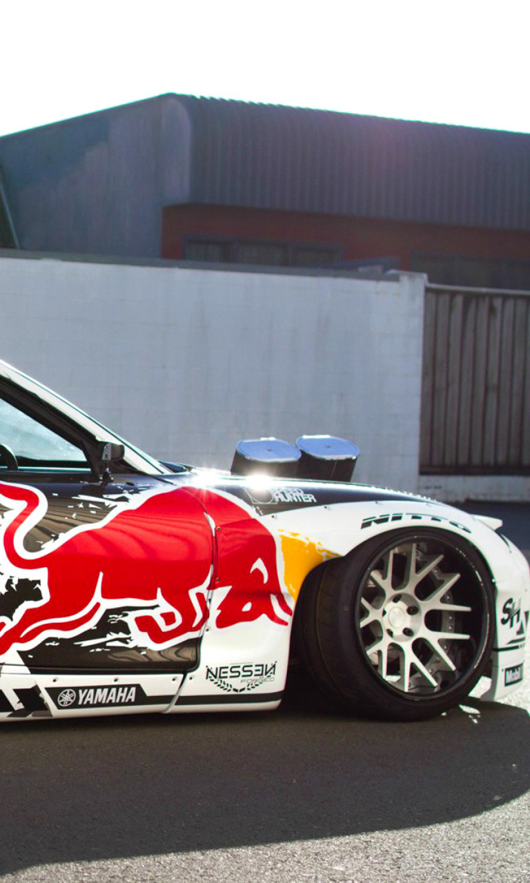 Das Mad Mike RedBull RX7 Drifting Wallpaper 768x1280