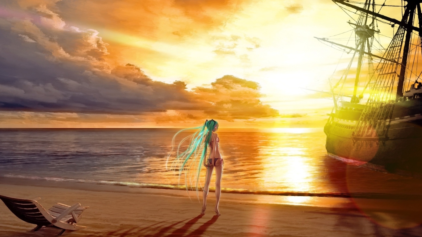 Screenshot №1 pro téma Vocaloid 1366x768