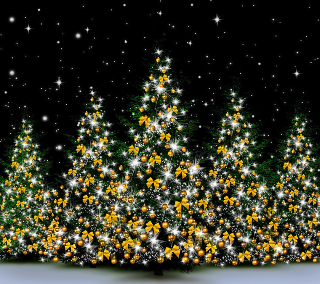 Sfondi Christmas Trees in Light 1080x960