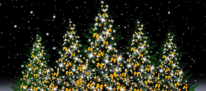 Screenshot №1 pro téma Christmas Trees in Light 720x320
