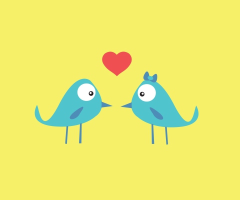 Screenshot №1 pro téma Birds In Love 480x400