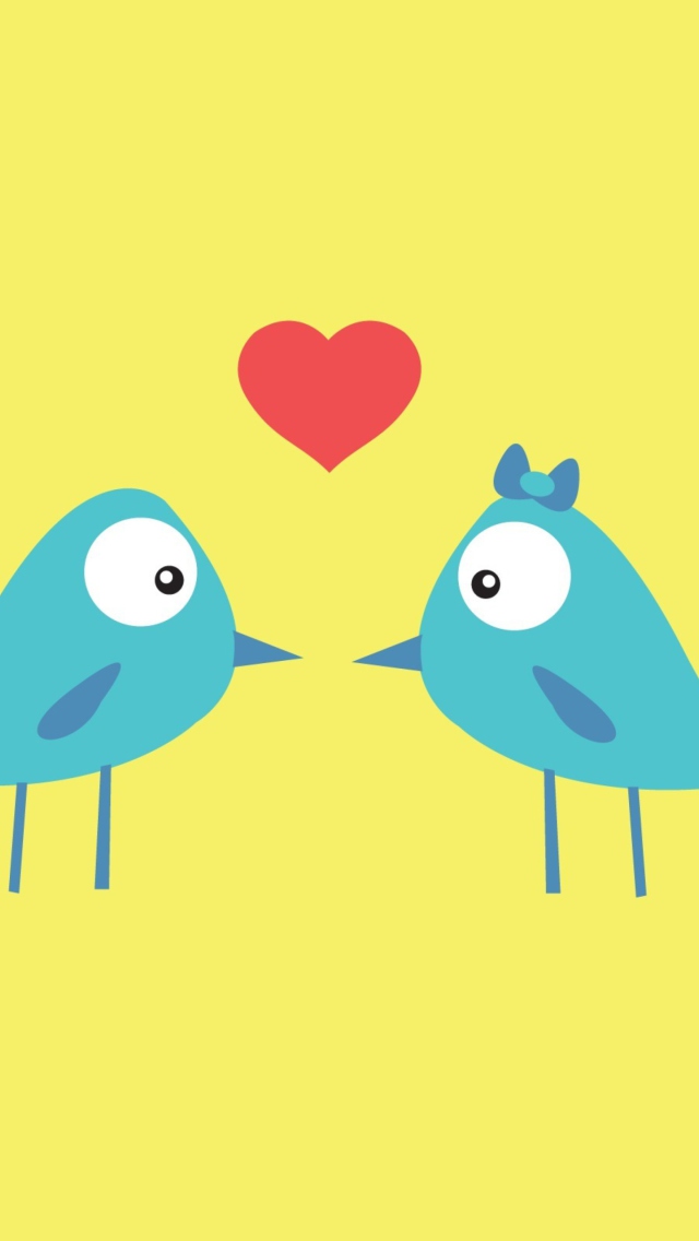 Das Birds In Love Wallpaper 640x1136