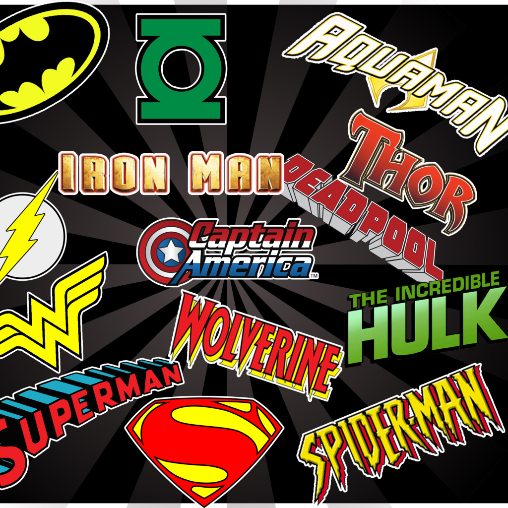 Superhero Logos wallpaper 1024x1024