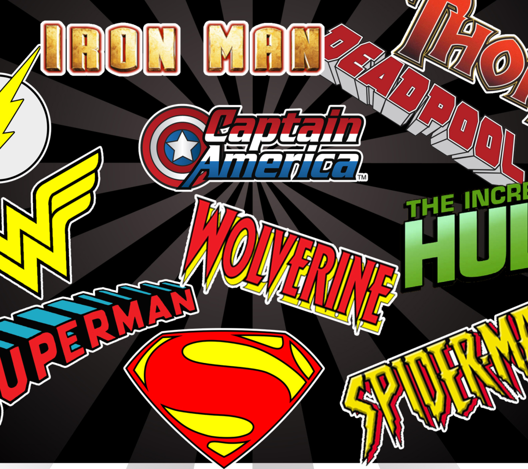 Das Superhero Logos Wallpaper 1080x960
