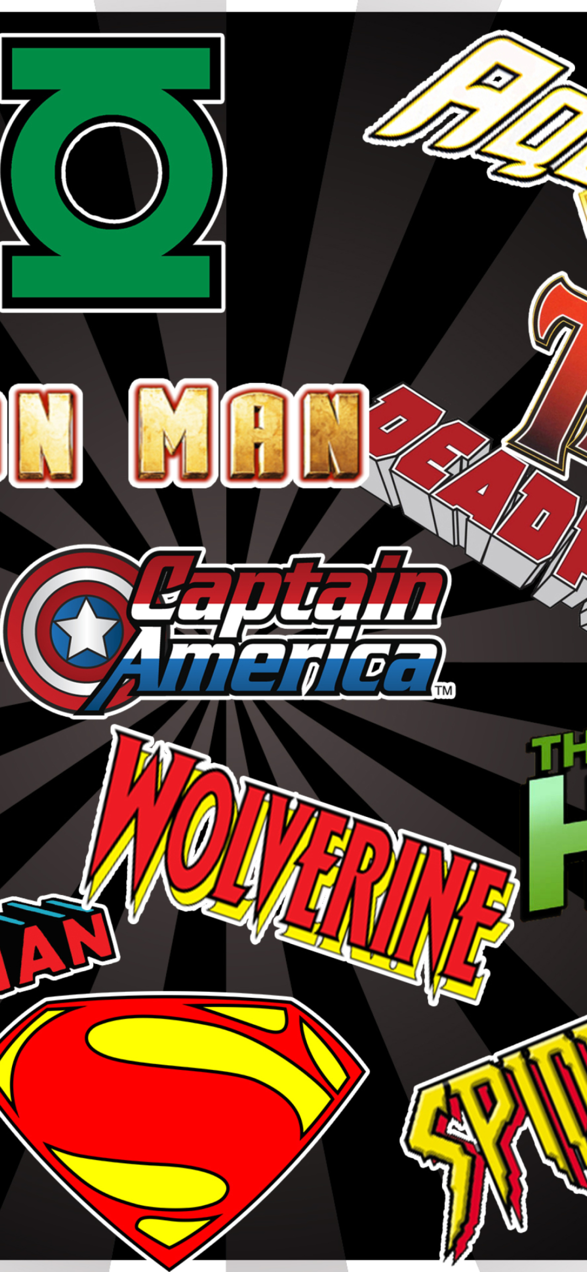 Superhero Logos wallpaper 1170x2532