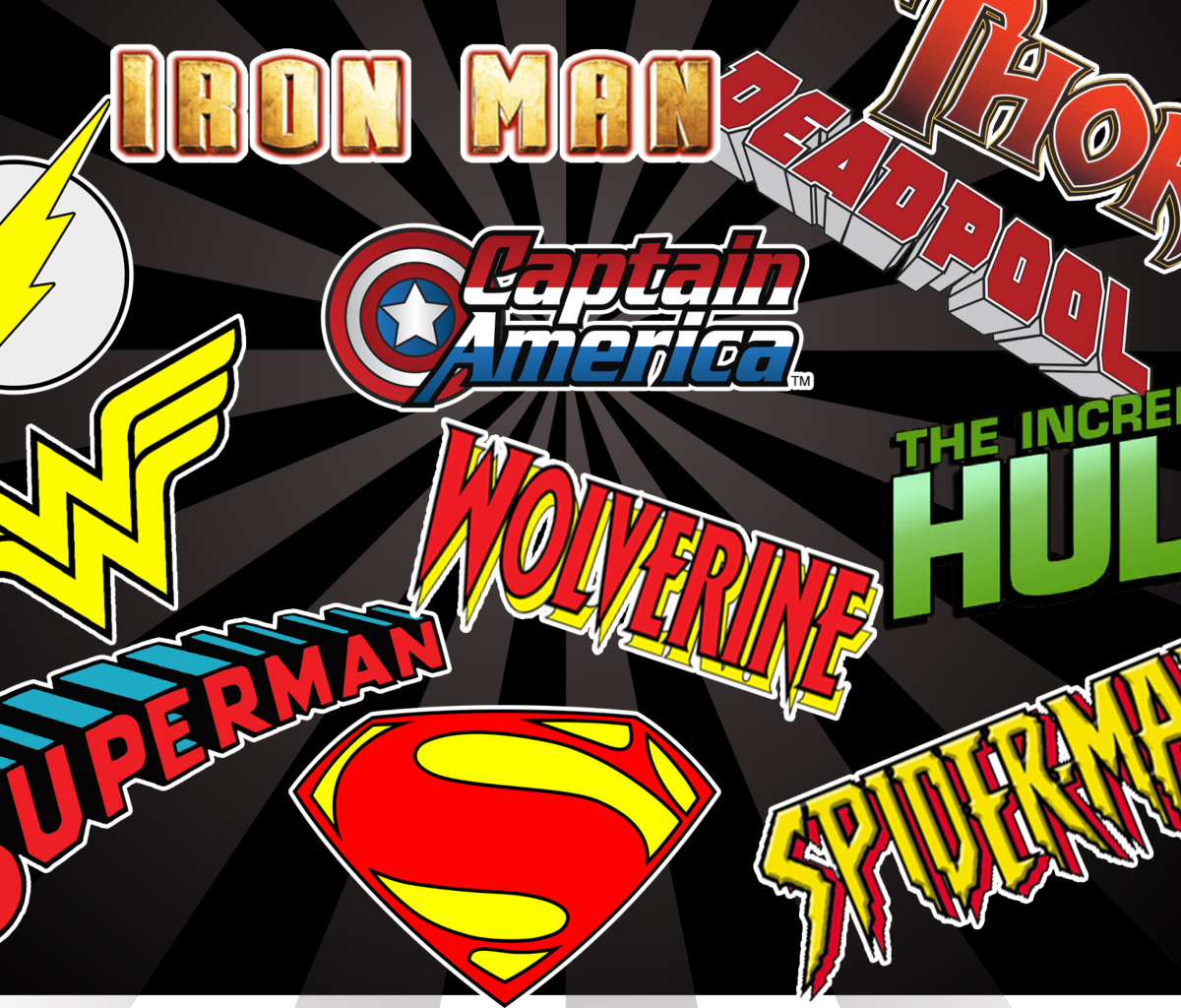 Superhero Logos wallpaper 1200x1024