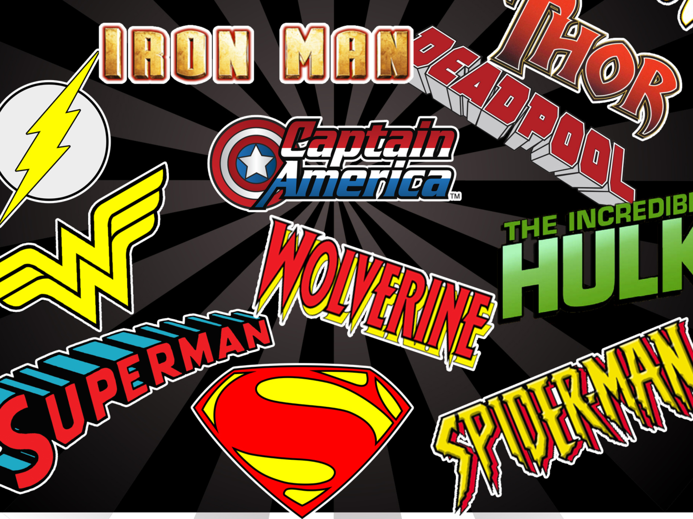 Обои Superhero Logos 1400x1050