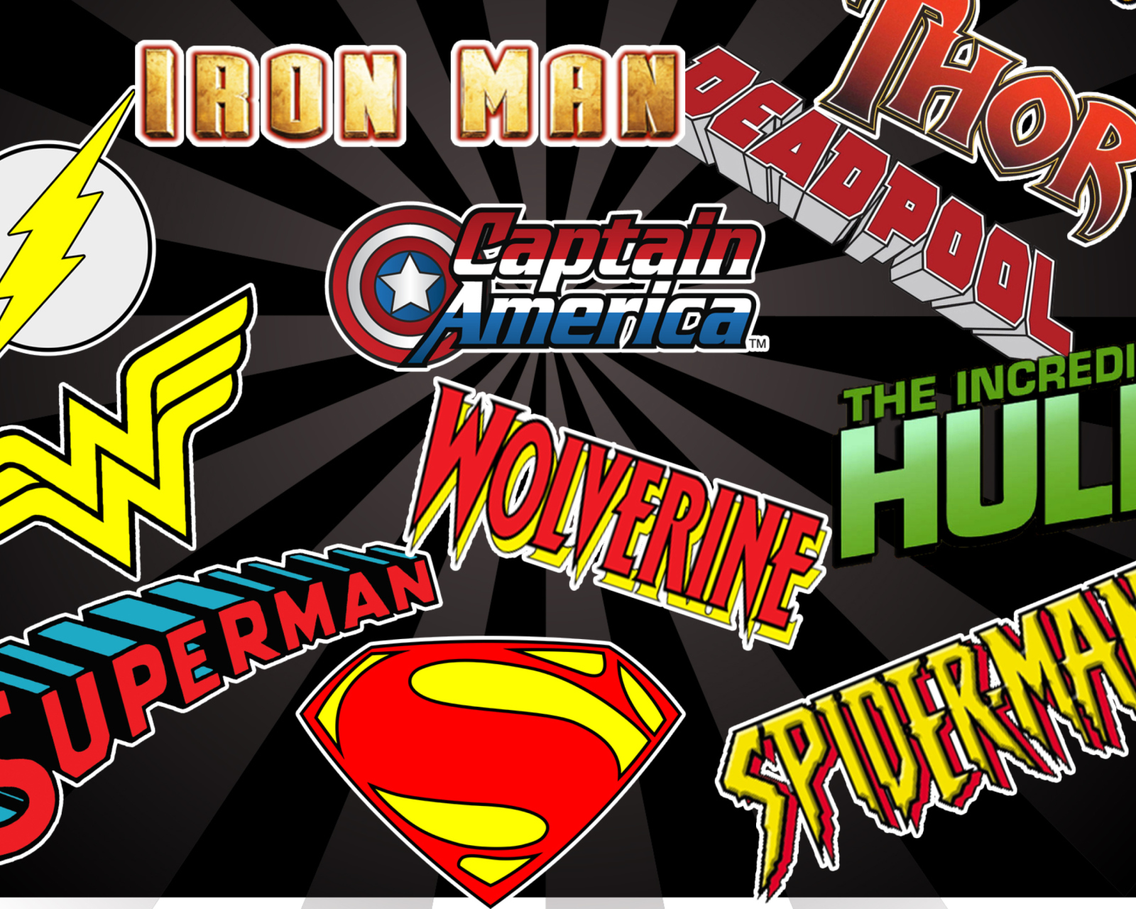 Superhero Logos wallpaper 1600x1280