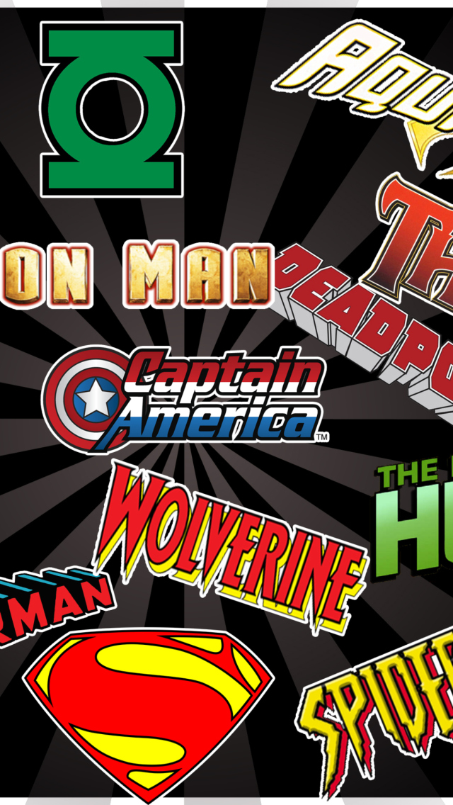 Superhero Logos wallpaper 640x1136
