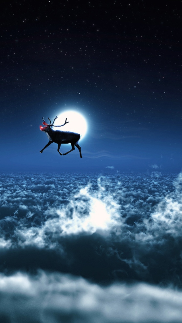 Fondo de pantalla Santa's Reindeer 640x1136