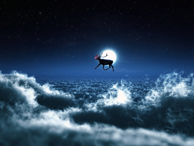 Das Santa's Reindeer Wallpaper 640x480