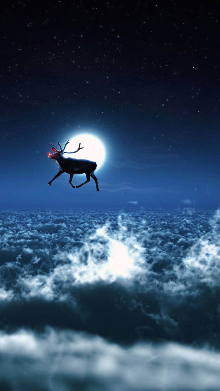 Fondo de pantalla Santa's Reindeer 750x1334