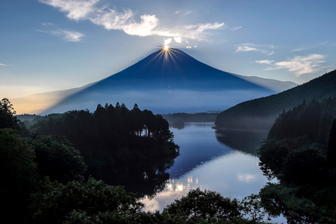 Fondo de pantalla Japan, Volcano Fuji 480x320