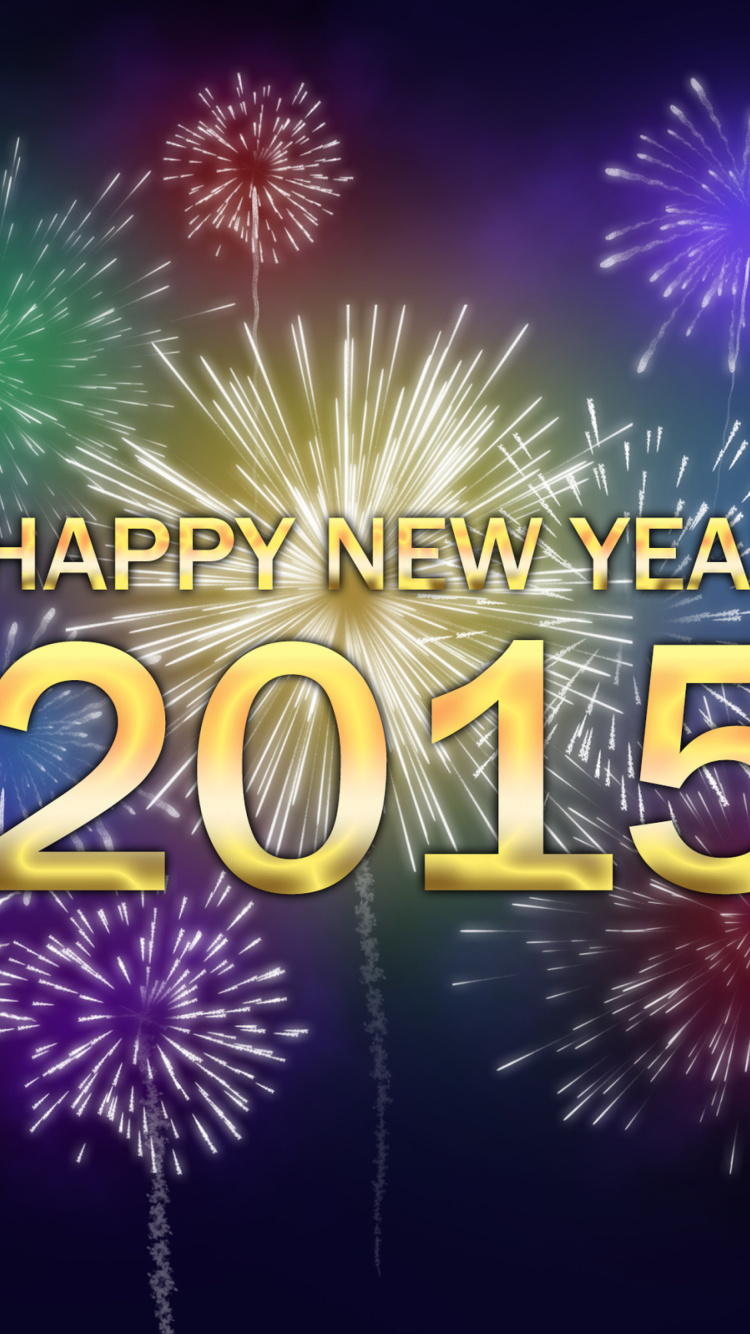 Das New Year Fireworks 2015 Wallpaper 750x1334