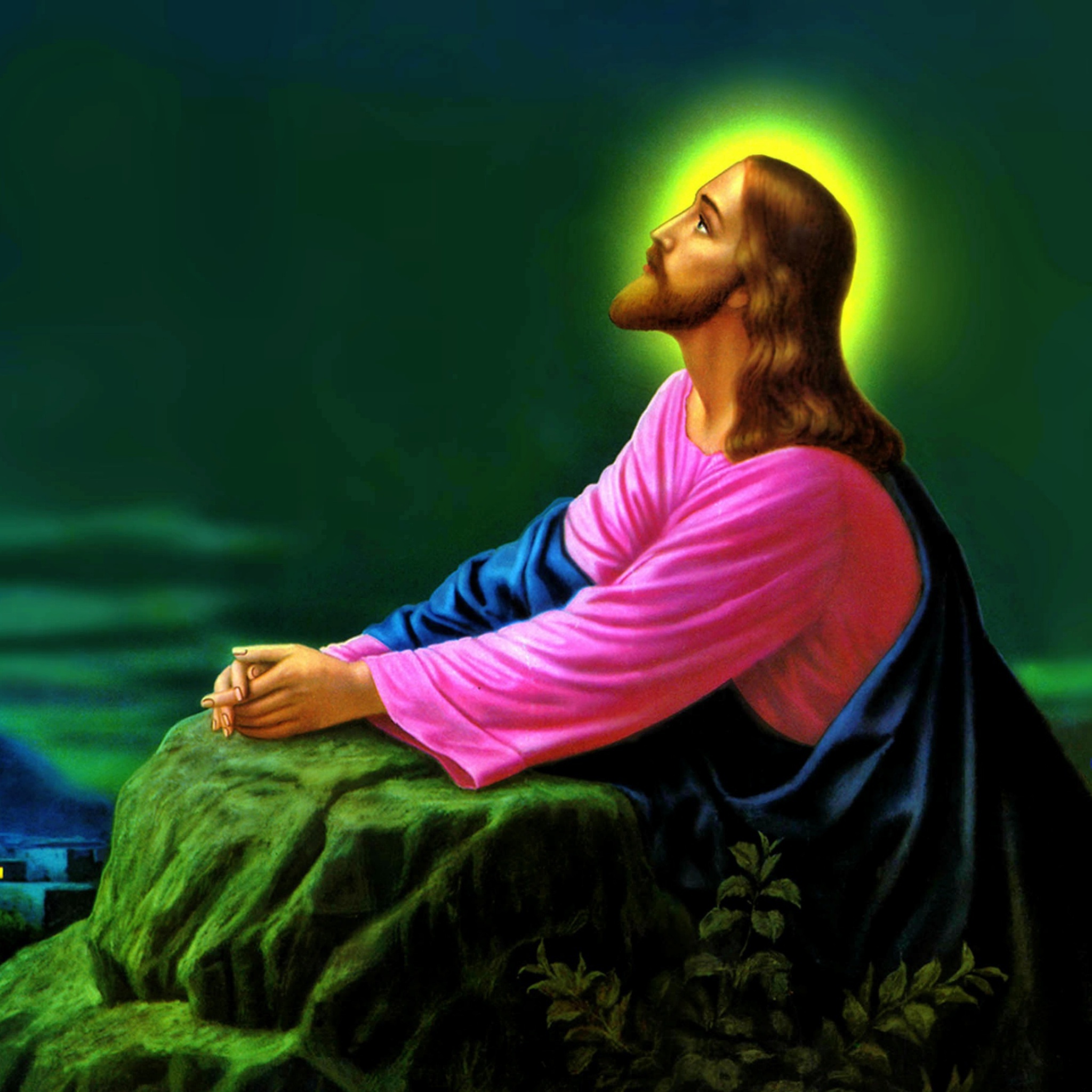 Fondo de pantalla Jesus Prayer 2048x2048