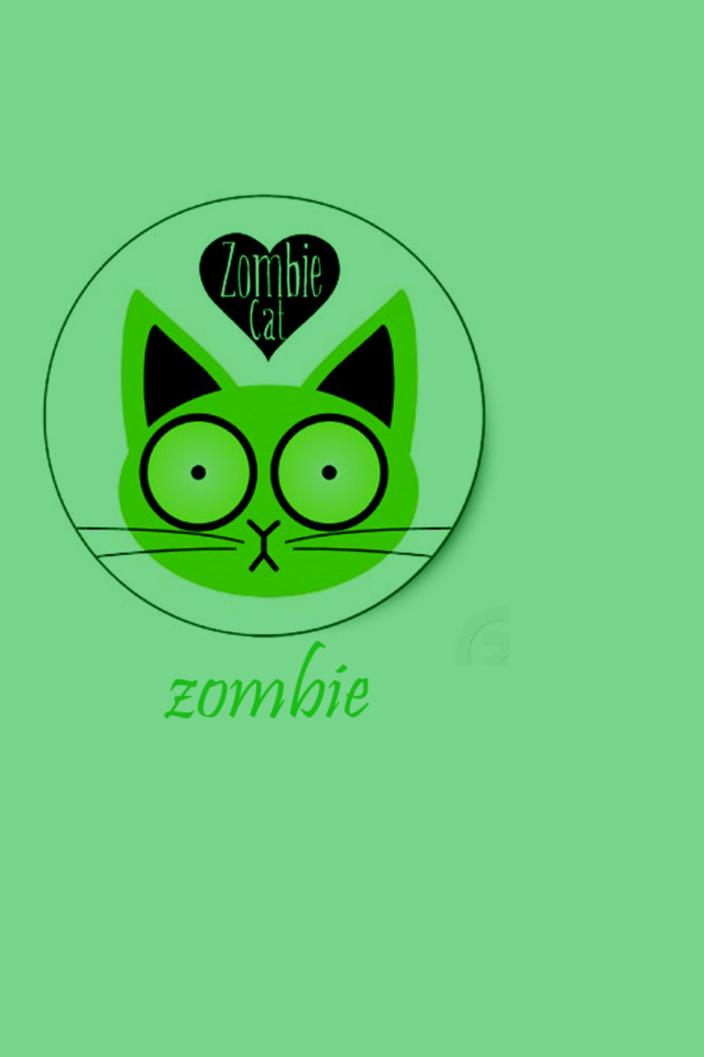 Fondo de pantalla Zombie Cat 640x960
