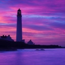 Sfondi Lighthouse under Purple Sky 128x128