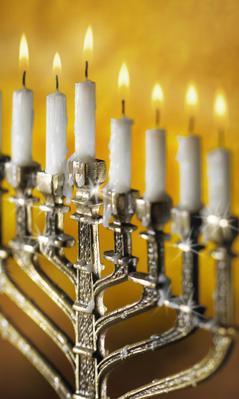 Sfondi Lighting of Menorah in Jerusalem 768x1280