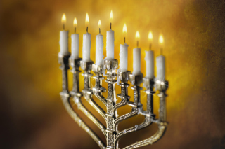 Lighting of Menorah in Jerusalem Background for Android, iPhone and iPad
