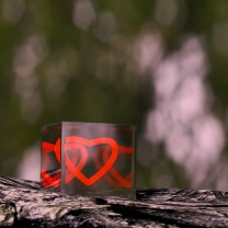 Fondo de pantalla Heart In Cube 208x208