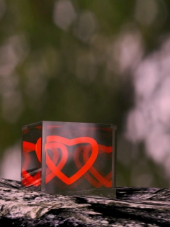 Das Heart In Cube Wallpaper 240x320