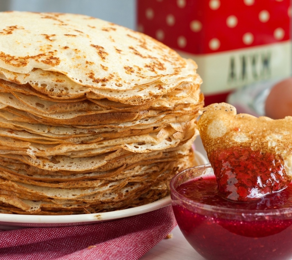 Sfondi Russian pancakes with jam 960x854