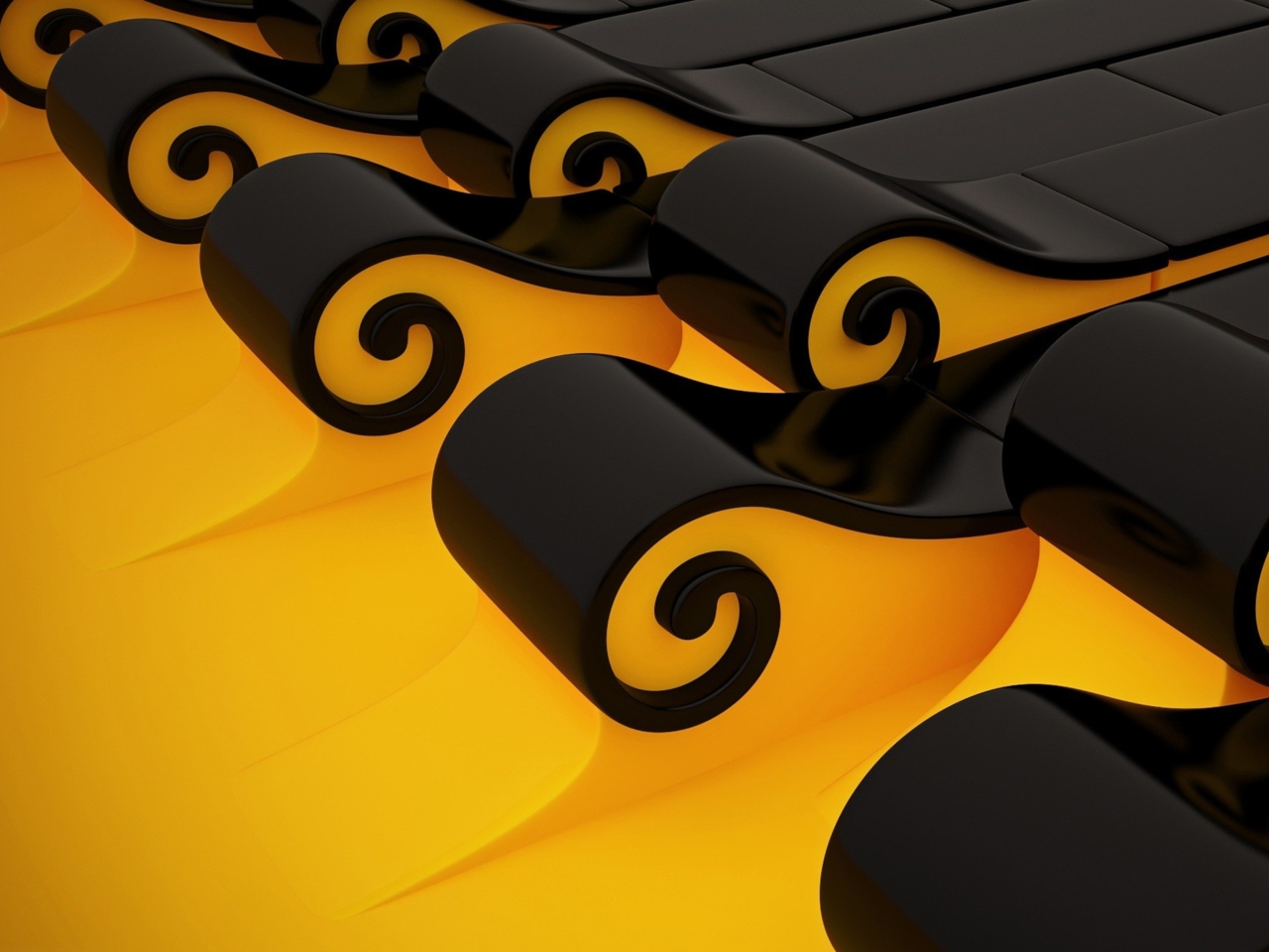 Das Black N Yellow 3D Wallpaper 1280x960