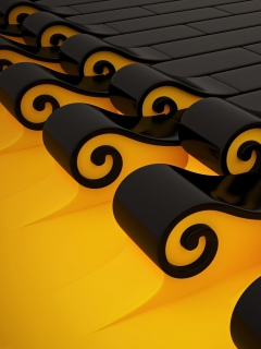 Das Black N Yellow 3D Wallpaper 240x320