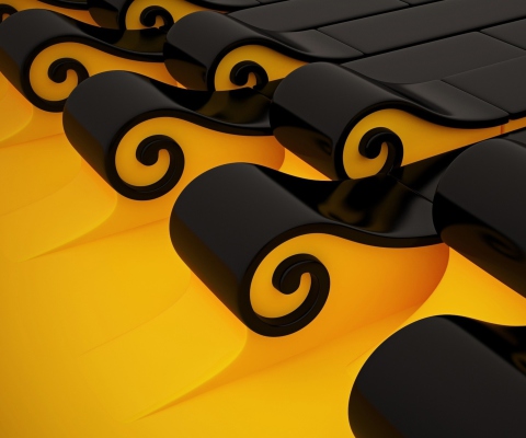 Das Black N Yellow 3D Wallpaper 480x400
