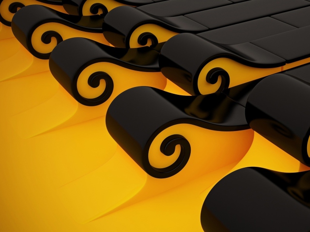 Das Black N Yellow 3D Wallpaper 640x480