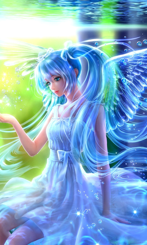 Screenshot №1 pro téma Vocaloid and Water Drops 480x800