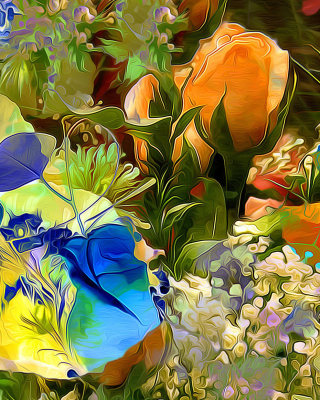 Kostenloses Stylized Summer Drawn Flowers Wallpaper für 640x960