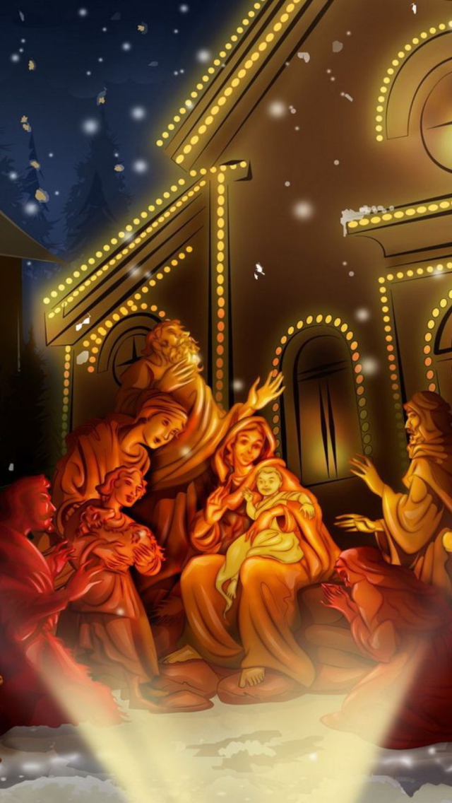 Jesus Born wallpaper 640x1136