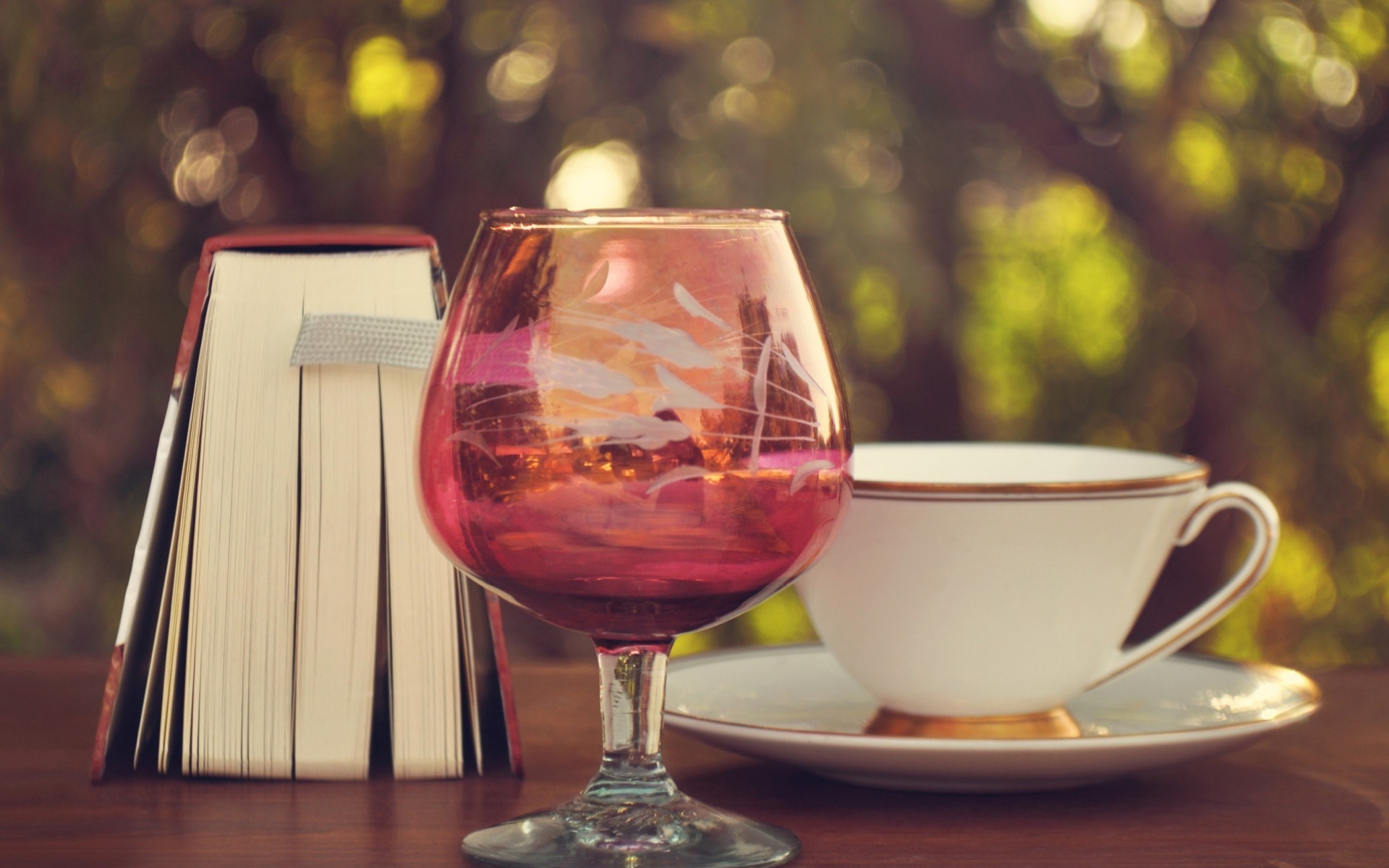 Fondo de pantalla Perfect day with wine and book 1920x1200
