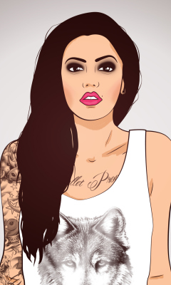 Screenshot №1 pro téma Girl With Tattoo Illustration 240x400