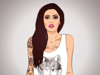 Screenshot №1 pro téma Girl With Tattoo Illustration 320x240
