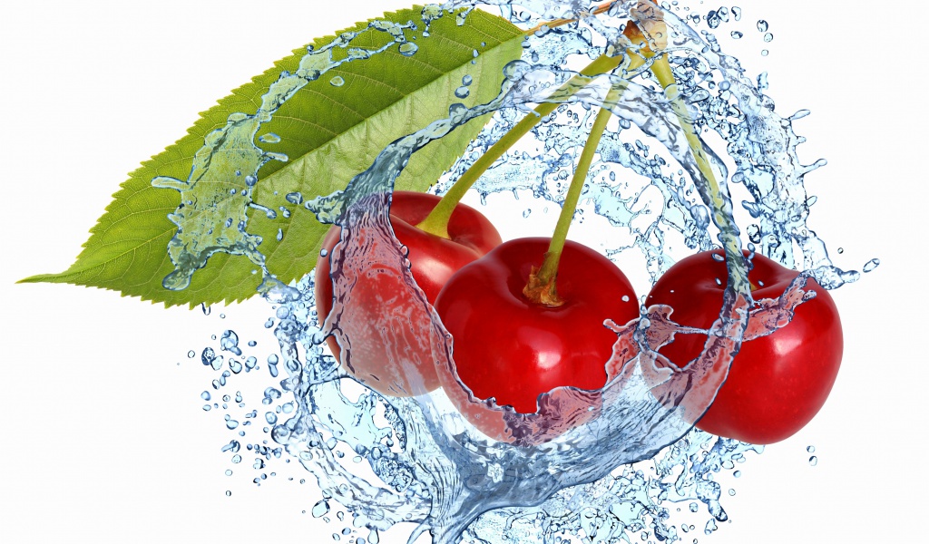 Cherry Splash wallpaper 1024x600